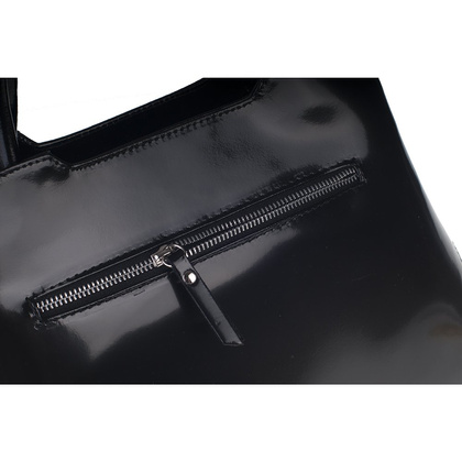 Torebka damska skórzana KEMER 648 Czarna lakier - min. zamówienie 20 / 50 / 100 szt.