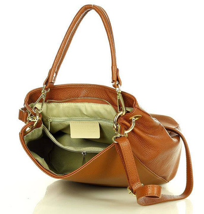 Elegancka torebka na ramię skóra naturalna vera pelle a tracolla - MARCO MAZZINI brąz karmel - min. zamówienie 20 / 50 / 100 szt.