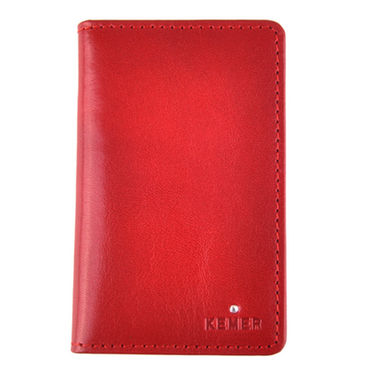 Etui na wizytówki skórzane KEMER W-3 Czerwone - min. zamówienie 20 / 50 / 100 szt.