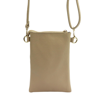 Torebka etui na smartfon, skóra naturalna, pasek