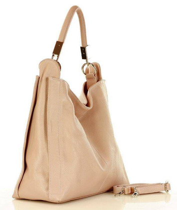 MARCO MAZZINI  Miejska torebka skórzana vera pelle classico pudrowy róż - min. zamówienie 20 / 50 / 100 szt.