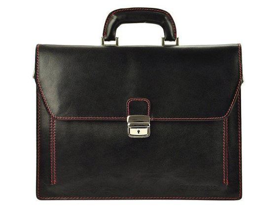 Teczka skórzana KEMER 819-2 Czarny / Czerwony