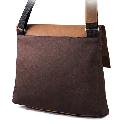 Stylowa torba na ramię z klapą BRØDRENE ML18 brąz + jasny brąz - min. zamówienie 20 / 50 / 100 szt.