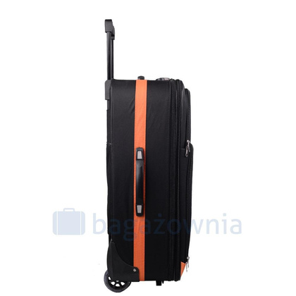 Duża walizka PELLUCCI RGL 652 L Czarna / Pomarańczowa