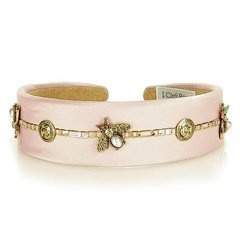 Włoska opaska na włosy lux biżuteria diadem MAZZINI pudrowy róż - min. zamówienie 20 / 50 / 100 szt.