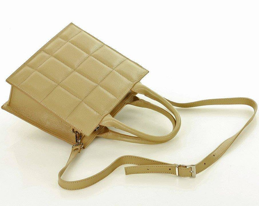 MARCO MAZZINI Nietuzinkowa Torebka kuferek skóra naturalna oryginale leather bag beż cappuccino - min. zamówienie 20 / 50 / 100 szt.