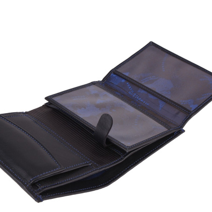 Portfel męski skórzany KEMER P4 LK Czarny / Granatowy - min. zamówienie 20 / 50 / 100 szt.