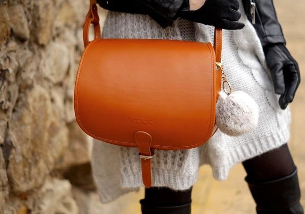 Listonoszka duża torebka KEMER VOOC Vintage P27 Koniak