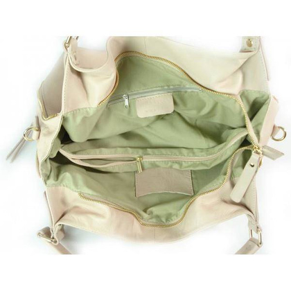 DUŻY PIĘKNY WOREK  VERA PELLE  POJEMNY ZAMKI A4  WŁOSKA TORBA  RÓŻ PUDROWY  W678RR KEMER