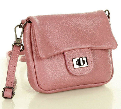 Mini torebka etui na telefon na pasku wizytowa listonoszka phone pouch - MARCO MAZZINI dusty róż - min. zamówienie 20 / 50 / 100 szt.