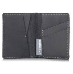 Skórzany męski portfel slim wallet BRØDRENE SW07 szary - min. zamówienie 20 / 50 / 100 szt.