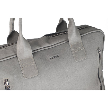 Teczka skórzana na laptop KEMER T2 Jasno szara - min. zamówienie 20 / 50 / 100 szt.