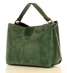 MARCO MAZZINI Elegancki kuferek skórzana listonoszka camera bag nubuk leather zielony - min. zamówienie 20 / 50 / 100 szt.