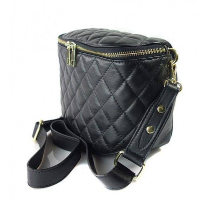 Pikowana listonoszka ,chlebak ,nerka Vera Pelle ,złote okucia szeroki pasek ,pojemna A5  VP591N2P