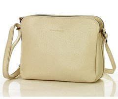 MARCO MAZZINI Torebka skórzana crossbody listonoszka dwie komory beż latte - min. zamówienie 20 / 50 / 100 szt.
