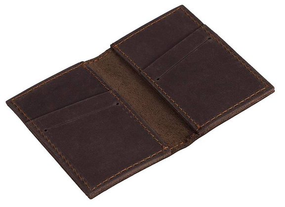 Ciemno brązowy skórzany portfel slim wallet BRØDRENE SW03 - min. zamówienie 20 / 50 / 100 szt.