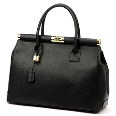 Klasyczna torebka miejska z naturalnej, miękkiej skóry licowej