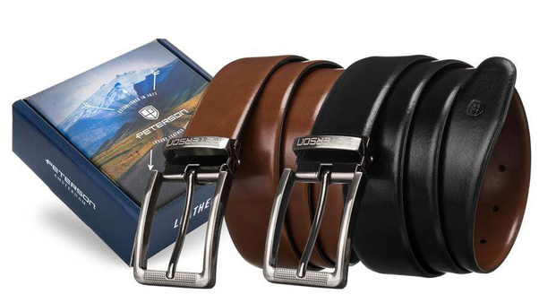 Klasyczny, dwustronny pasek męski z odczepianą klamrą