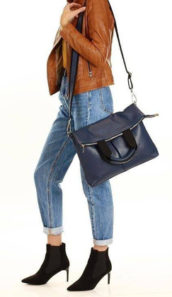 Nowoczesna torebka skórzana MAZZINI - Gala New granatowa - min. zamówienie 20 / 50 / 100 szt.