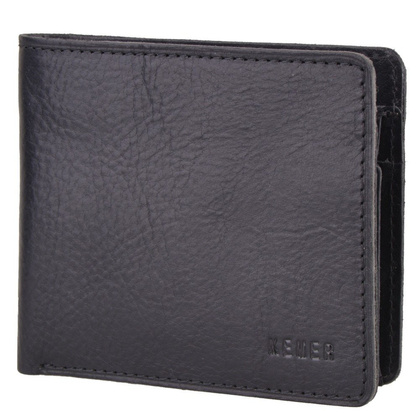 Portfel męski skórzany KEMER 331 Czarny - min. zamówienie 20 / 50 / 100 szt.