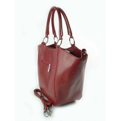 Koszyk- włoska super pojemna torebka rozkładana bordowa KS468R