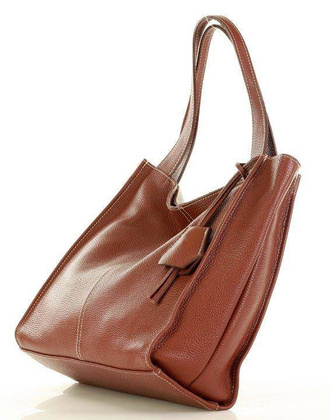 Modny skórzany shopper MAZZINI - Portofino Max brąz - min. zamówienie 20 / 50 / 100 szt.