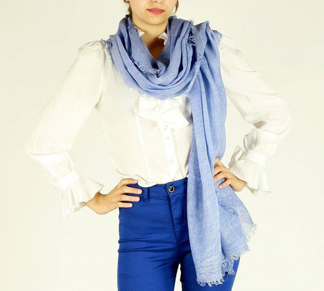 Szal micromodal italy jednokolorowy na ramiona MAZZINI granat - min. zamówienie 20 / 50 / 100 szt.