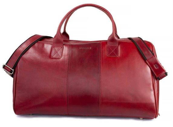Podróżna torba na ramię ze skóry BRØDRENE R10 czerwony smooth leather - min. zamówienie 20 / 50 / 100 szt.