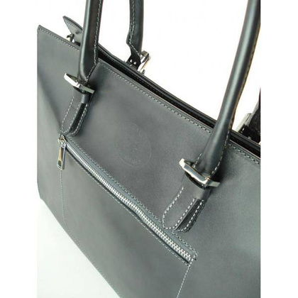 Teczka  Vera Pelle włoska pojemna A4  szara AVP17G