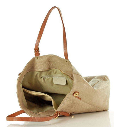 MARCO MAZZINI Elegancka torba skórzana sustainable leather bag beż cappuccino - min. zamówienie 20 / 50 / 100 szt.