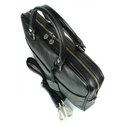 Teczka aktówka , skóra naturalna  Czarna TM52N