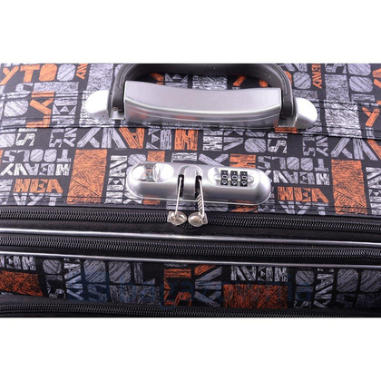 Duża walizka PELLUCCI RGL 773 L Szaro Pomarańczowa