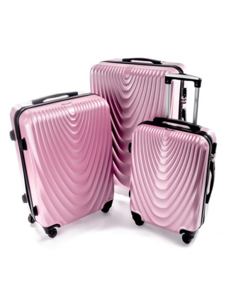 Zestaw 3 walizek PELLUCCI RGL 663 PUDROWY RÓŻ