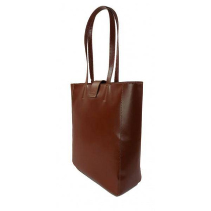 Duży shopper bag na ramię Vera Pelle , Włoska skórzana torba Brązowa  SBKB11M KEMER