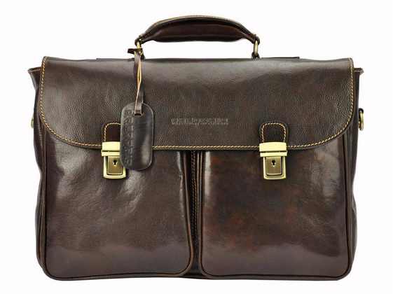 Teczka męska skórzana KEMER ART.2 Brązowa