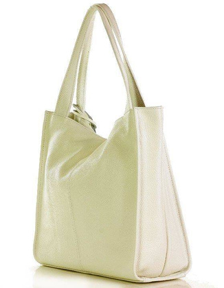Modny skórzany shopper MAZZINI - Portofino Max biały - min. zamówienie 20 / 50 / 100 szt.