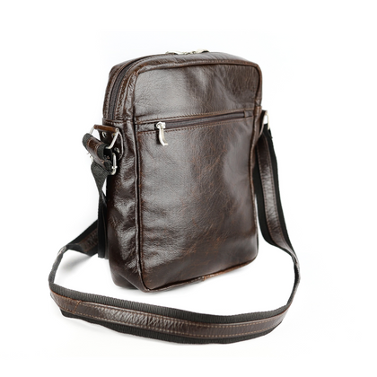 T-08 Listonoszka męska duża-gnieciony brąz KEMER