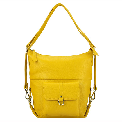 Skórzana torebka shopperka, worek, mieści a4 