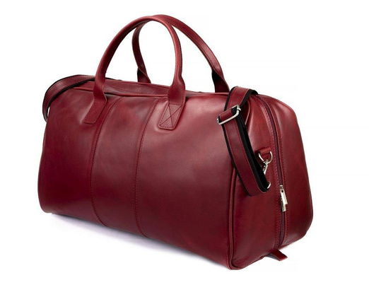 Podróżna torba na ramię ze skóry BRØDRENE R10 czerwony smooth leather - min. zamówienie 20 / 50 / 100 szt.