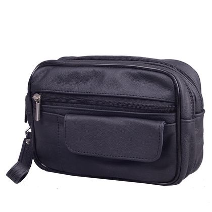 Saszetka skórzana KEMER 022 Czarna - min. zamówienie 20 / 50 / 100 szt.