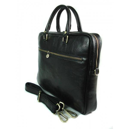 Teczka aktówka , skóra naturalna  Czarna TM52N