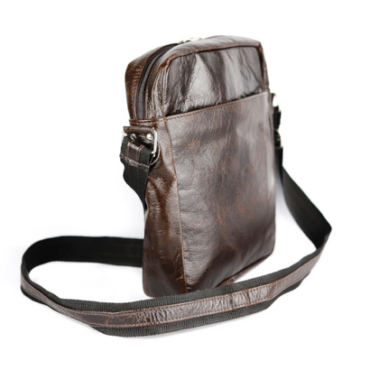 T-08 Listonoszka męska duża-gnieciony brąz KEMER