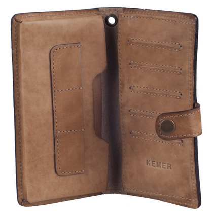 Portfel damski skórzany KEMER R6 Brązowy - min. zamówienie 20 / 50 / 100 szt.