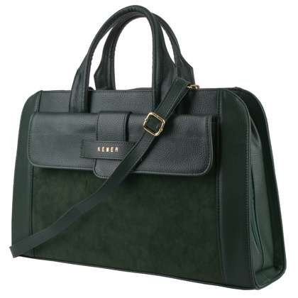 Teczka damska skórzana KEMER 091-20-SZN Zielona