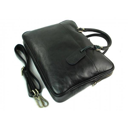 Teczka aktówka , skóra naturalna  Czarna TM52N