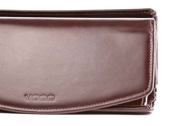 Duży skórzany portfel damski KEMER VOOC PPD6 Czerwony