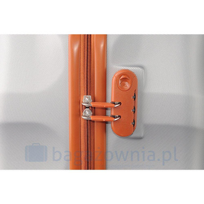 Mała walizka KEMER RGL EXCLUSIVE 6881 S Srebro brązowa