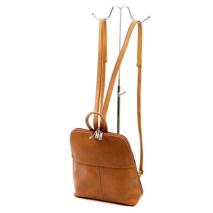 Miejski plecak damski, skóra naturalna, granatowy