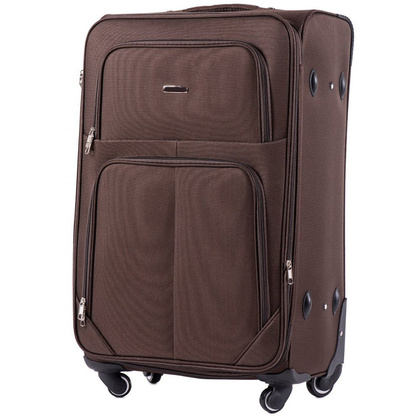 Duża walizka WINGS 214 4K L Brązowa