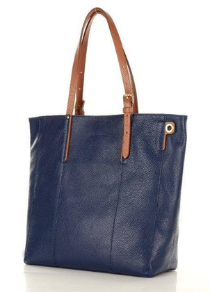 MARCO MAZZINI Elegancka torba skórzana sustainable leather bag granatowa - min. zamówienie 20 / 50 / 100 szt.